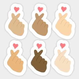 Hearts in Diverse Skin Tones Sticker